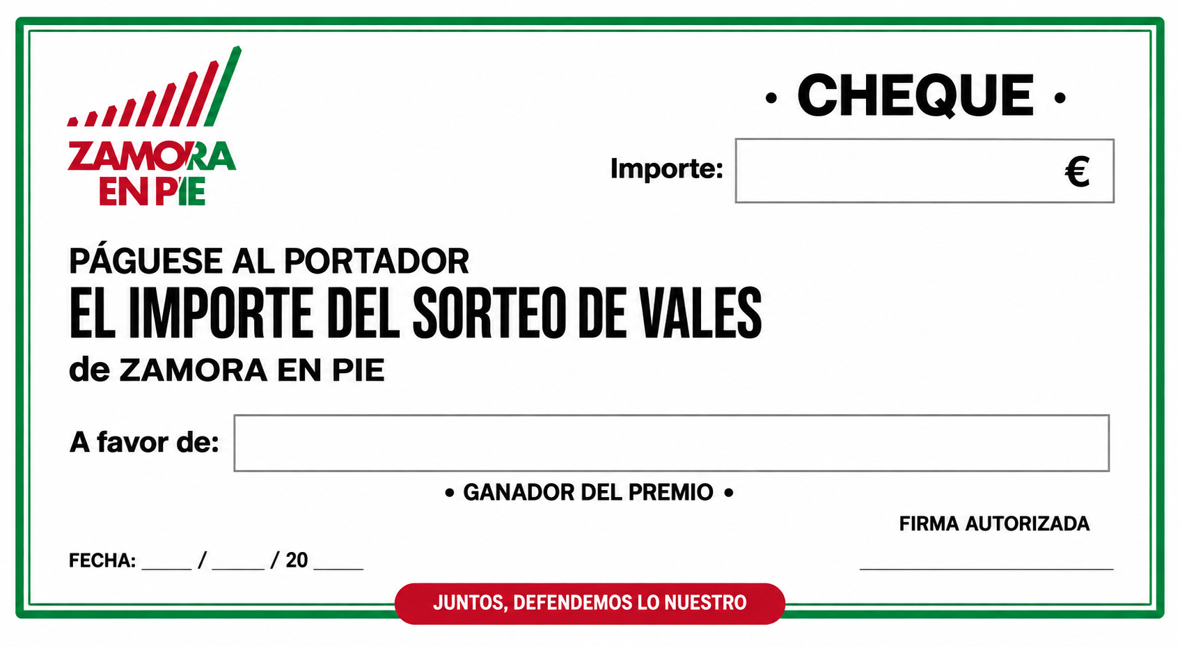 Sorteo de vales de compra Zamora en Pie